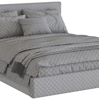 Bed Cushy Upholstered Platfrom Bed — Ver 4