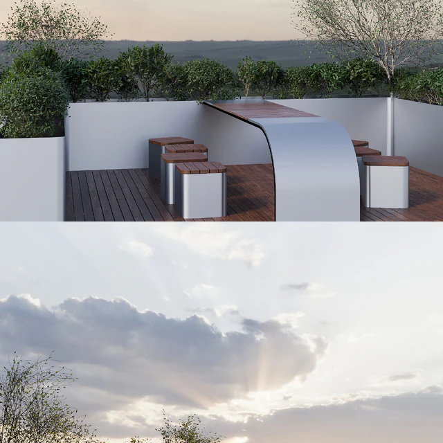 Parklet - recreation area in the park and urban environment — Descargar