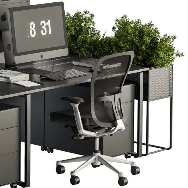 Office Furniture - employee Set - Plants Box Divider 34 — Descargar