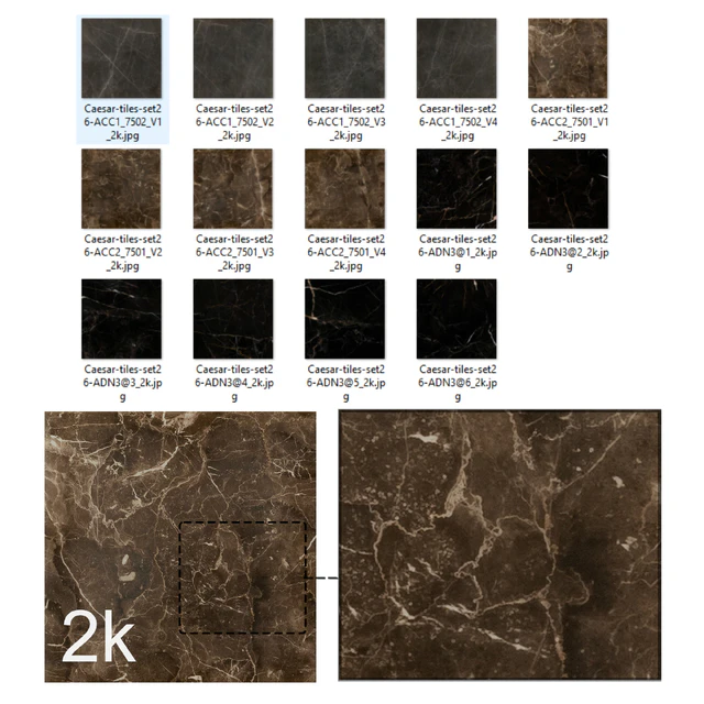 Caesar Set 26 - Marble BUNDLE - 4 types: Emperador, Graphite, Nero — Descargar
