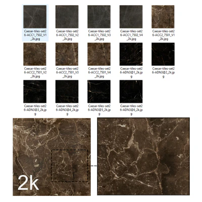 Caesar Set 26 - Marble BUNDLE - 4 types: Emperador, Graphite, Nero — Ver 6