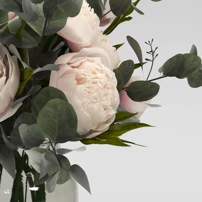 Bouquet of peonies with eucalyptus — Ver 4