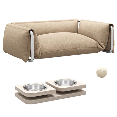 Dog bed and bowls — Ver 1