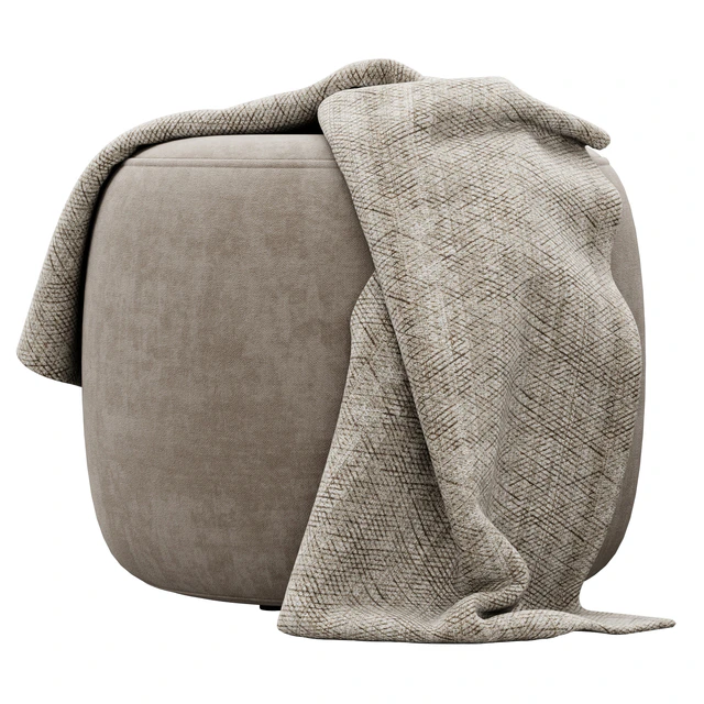 Wide Velvet Round Footstool Ottoman by Gardeco — Скачать