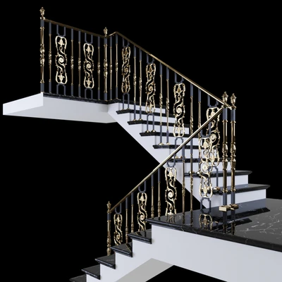 Staircase with handrails — Ver 2