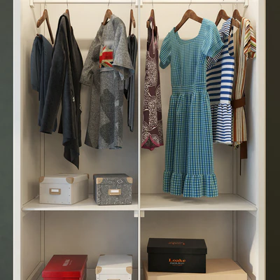 Wardrobe Leontina beige. Whatnot — Ver 2