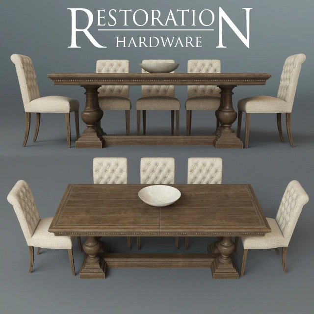 St. James Rectangular Dining Table&Bennett Roll-Back Side Chair — Скачать