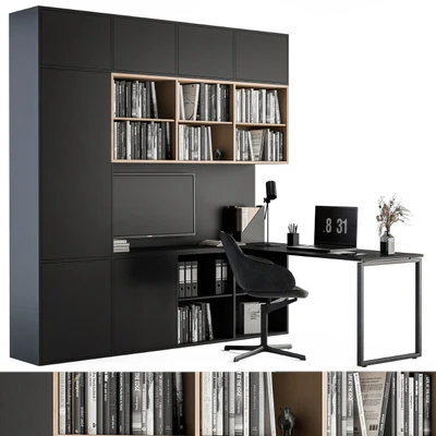 Office Set L Desk With Bookcase — Вид 1