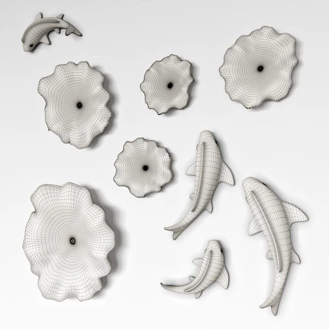Ceramic Panno Fish in Lilies / Decorative ceramic fish in lilies — Descargar