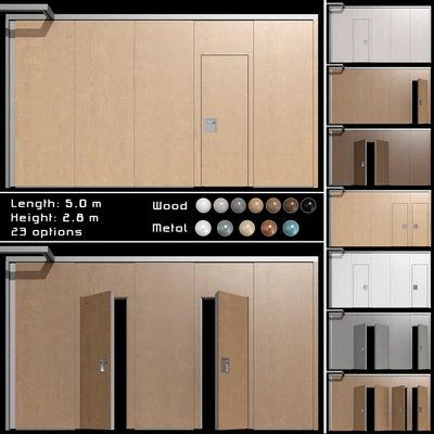 Sliding wooden partition wall — Ver 1