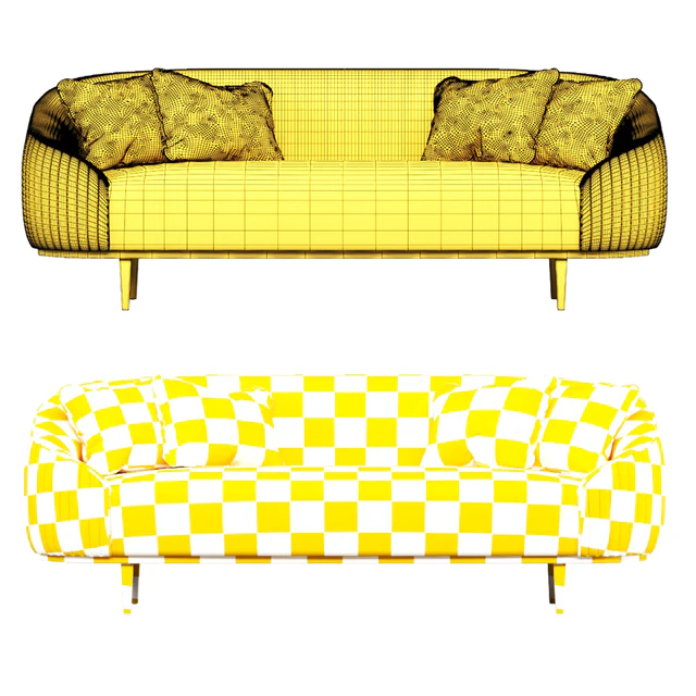 Ella Three Seat Sofa - Chalk - Brass Base — Скачать