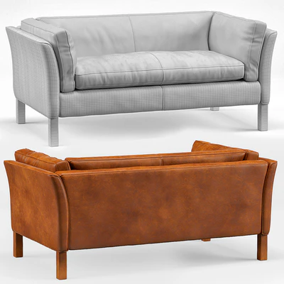 Clara Modern Classic Leather Upholstered Loveseat — Ver 2