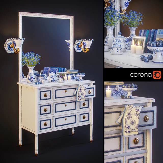 Gzhel, decorative set — Descargar