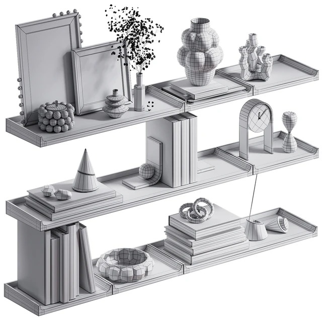 Shelves with decorative set — Download