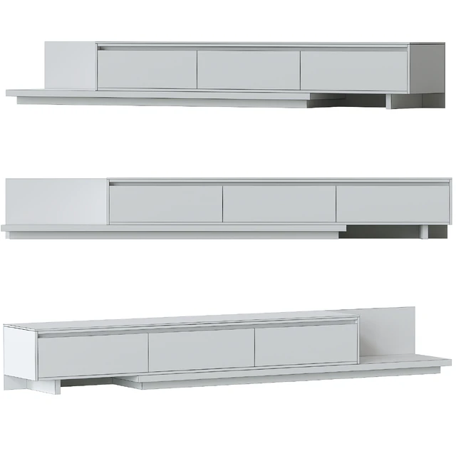 Fero Modern Black Extendable Stone & Wood TV Stand — Descargar