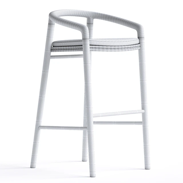 Solid Bar Stool with back Manutti — Скачать