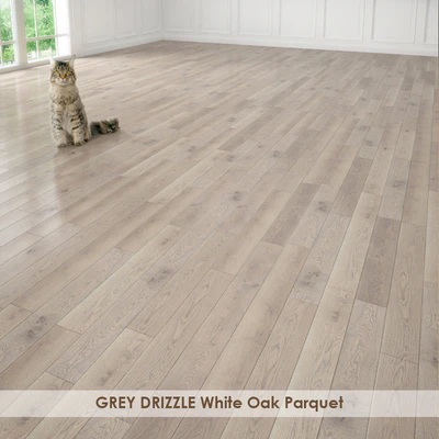 GREY DRIZZLE White Oak Parquet — Ver 1