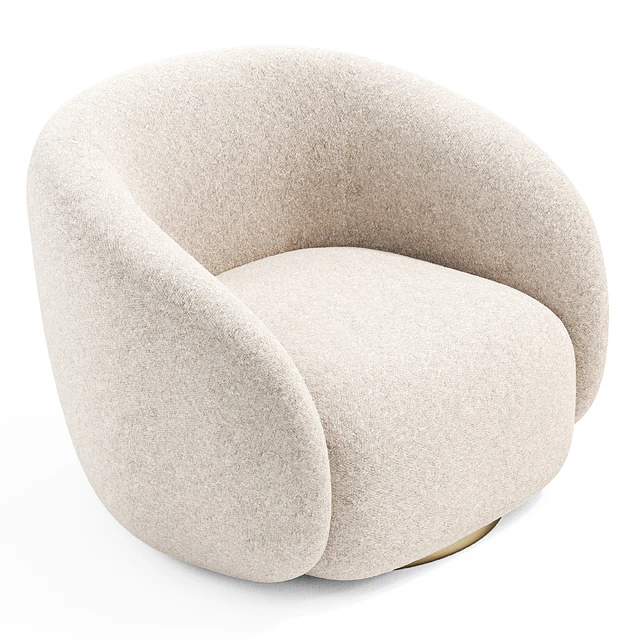 EICHHOLTZ Swivel Armchair BRICE Boucle Cream — Descargar