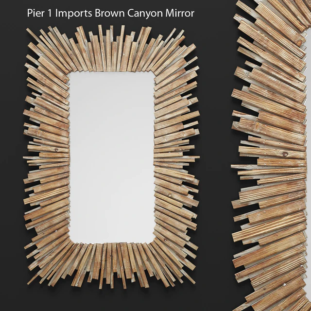 Mirror Pier 1 Imports Canyon, mirror, wall decor, plank panels, wooden decor, boards, wooden wall, panel, slats, natural decor, eco design — Descargar