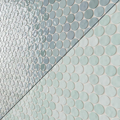 GlassPenny Round Mosaic Wall & Floor Tile 12 Colors — Ver 5