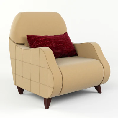 Armchair with semicircular armrests and pillow — Ver 1
