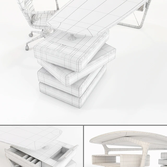 Ceccotti Collezioni: Desk Omaggio and ArmChair Vossia Mid — Descargar