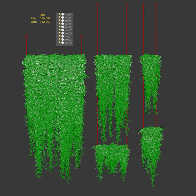 Plants in hanging pots v4. 5 models — Descargar