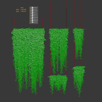 Plants in hanging pots v4. 5 models — Ver 4