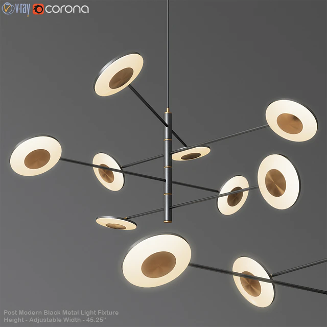 Post Modern Black Metal Light Fixture — Descargar