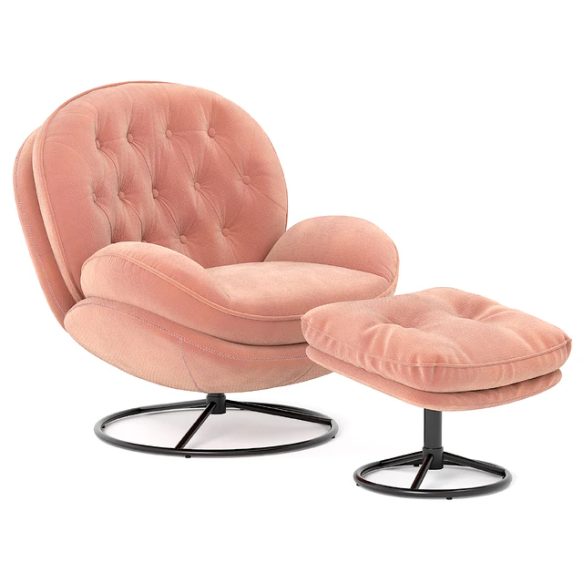 Velvet Swivel Accent Chair with Ottoman Set — Скачать