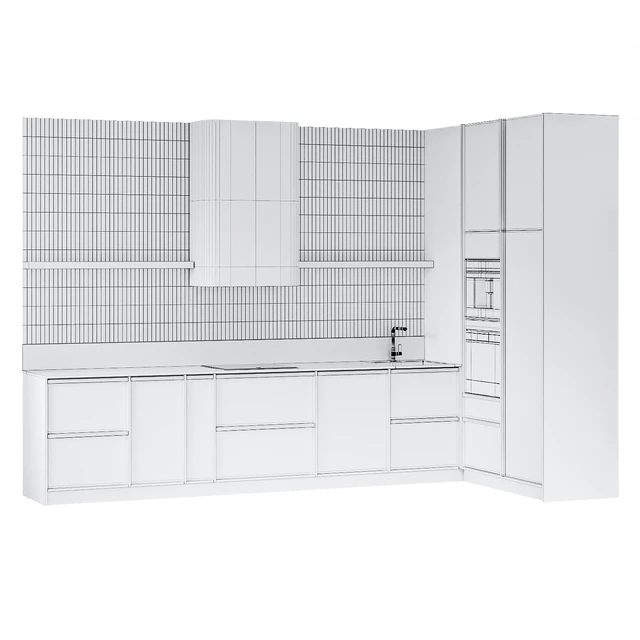 Modern kitchen with ceramic tiles — Descargar