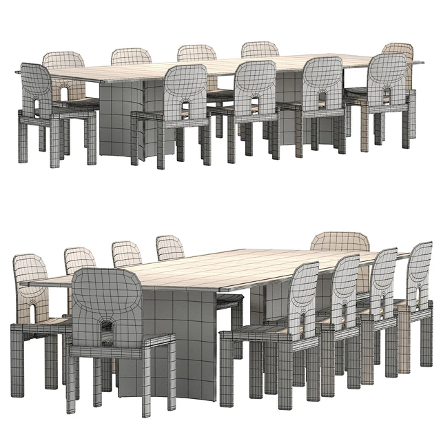 Crevasse table & Tobia Scarpa Chair — Скачать