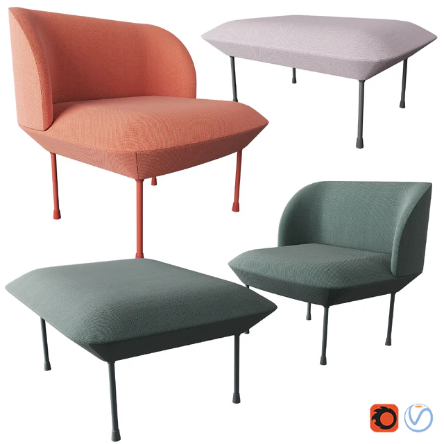 Oslo Lounge chair & Pouf By Muuto — Скачать