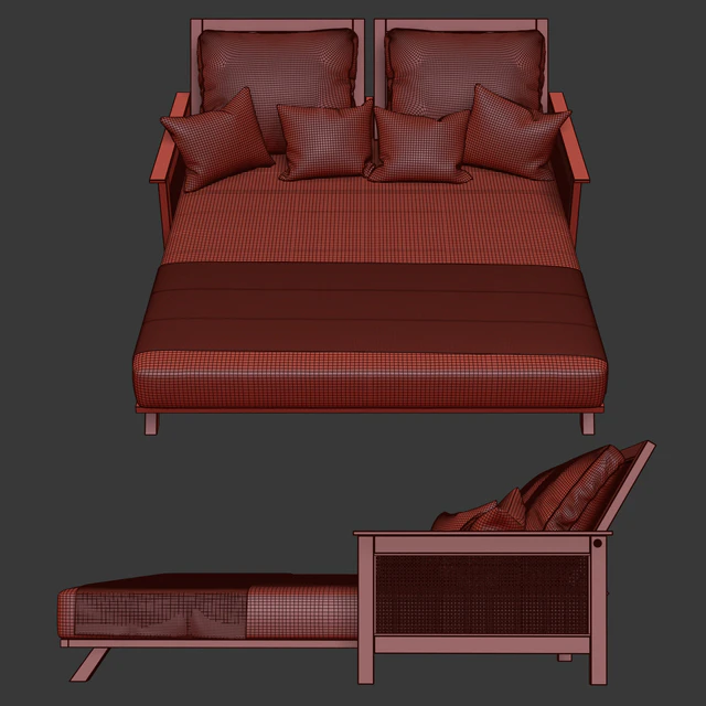 Wooden double daybed — Descargar