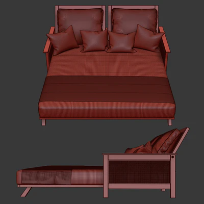 Wooden double daybed — Ver 5