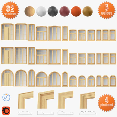 A set of windows from the array of panoramic, arched — Ver 1