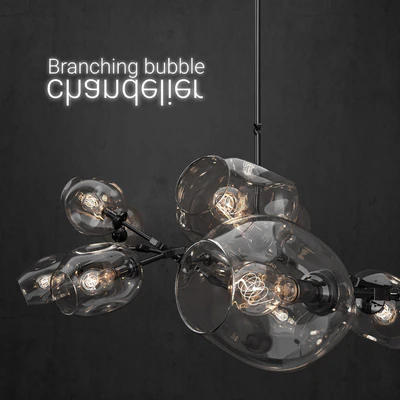 Branching bubble 13 lamps CLEAR / BLACK — Ver 2