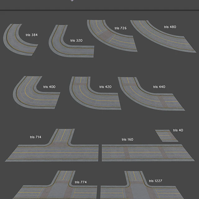 Euro Road set v1 (low poly) HD — Descargar