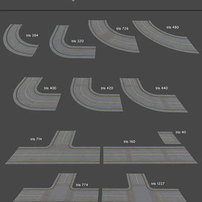 Euro Road set v1 (low poly) HD — Ver 3