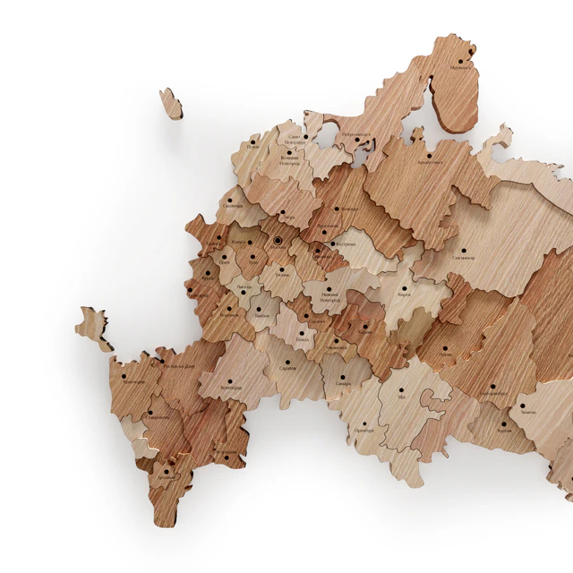 Wooden map of Russia — Descargar