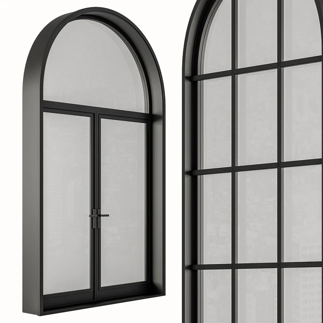 Black Modern Arched Window - Windows Set 07 — Descargar