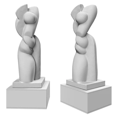 Abstract modern sculpture plaster — Ver 4