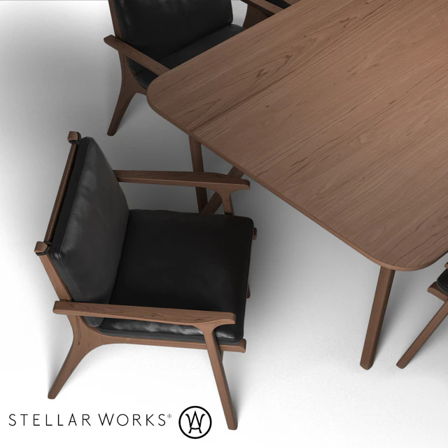 STELLAR WORKS RÉN DINING ARMCHAIR &amp; RÉN DINING TABLE — Descargar