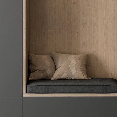 Hallway 45 - Gray and Wood Entrance — Ver 4
