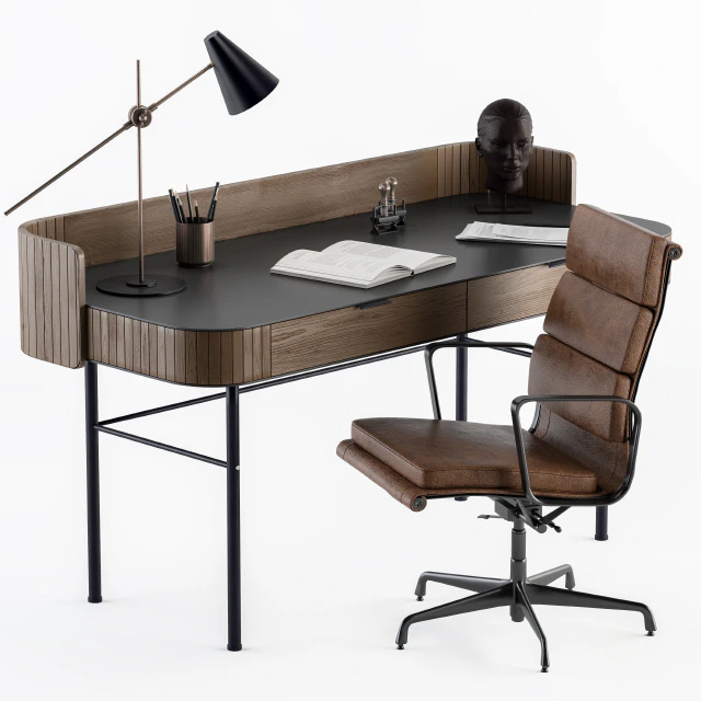 Vintage Wooden Office Desk — Descargar