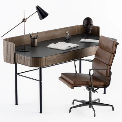 Vintage Wooden Office Desk — Ver 5