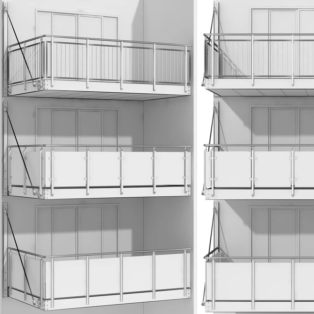 Metal balcony / Metal balcony (3 types of cantilever balconies) — Descargar