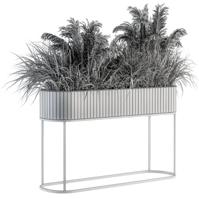 indoor Plant Set 122- Dried Plants in Wood Stand — Ver 5