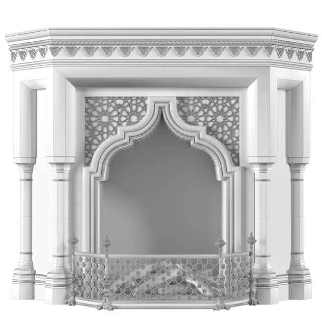 Fireplace in oriental style. Arabic classic fireplace.Arabic Fireplace.Oriental Fireplace — Descargar