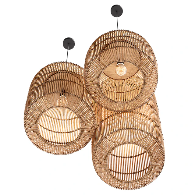 Wabi-Sabi Style Pendant Lights Chinese Rotan Chandeliers — Descargar